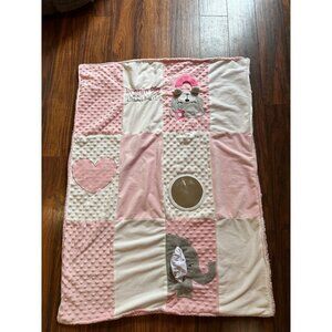 Dream Big Little One Pink White Block Minky Dot Forever Baby Activity Blanket